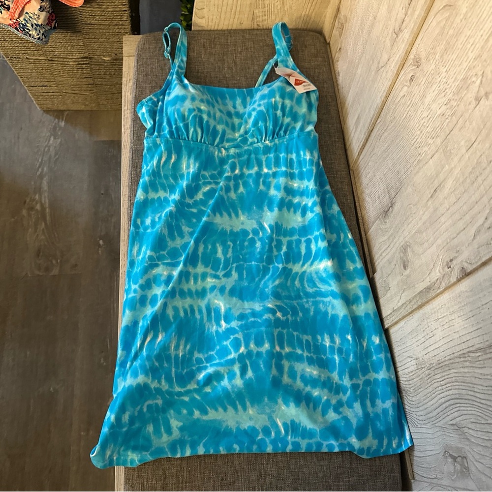 NWOT Lands' End Women's Tummy Control Square Swim Dress W/Shorts Sz 10 ret. $85